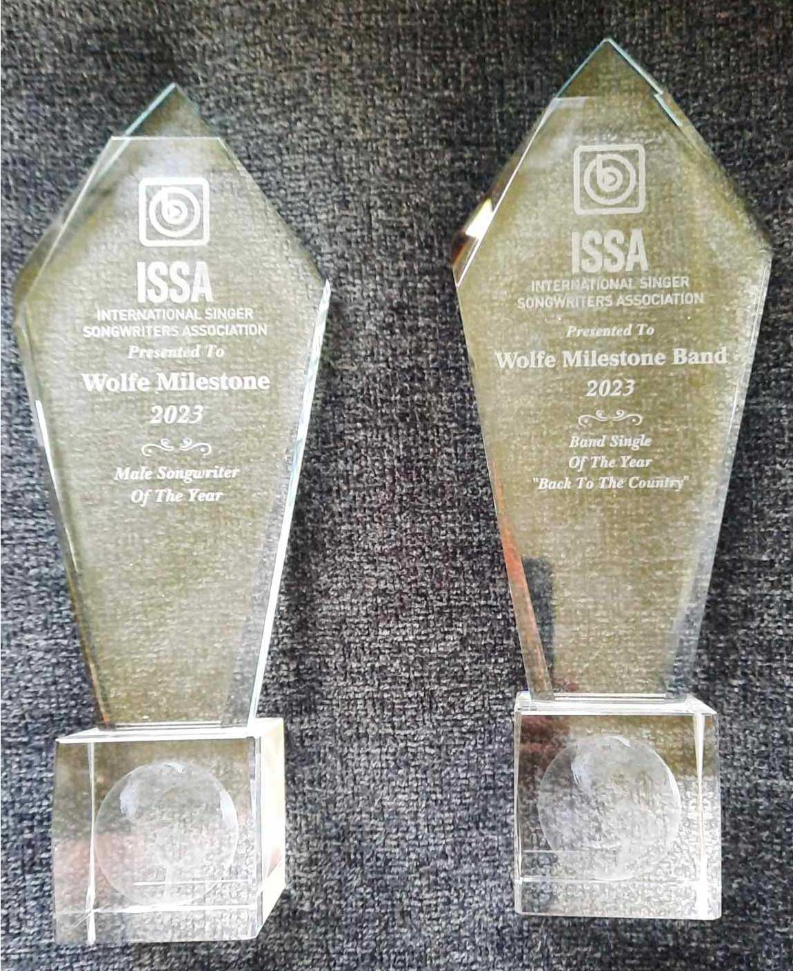 2023 - Winner - ISSA - Male Songwriter of the Year and Band Single of the Year (Back to the Country)